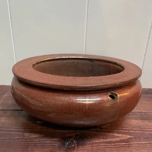 Vintage Japanische 2 Stück Keramik Oval Bonsai Übertopf - Bild 1 von 12