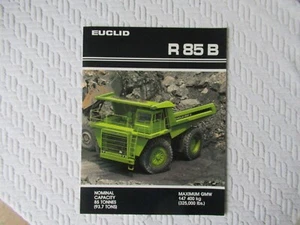 1988 Euclid R85A R 85 A mining construction haul truck brochure - Afbeelding 1 van 4