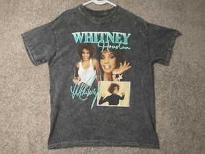 Whitney Houston Shirt Womens Large Black Short Sleeve Casual Concert Ladies - Picture 1 of 14