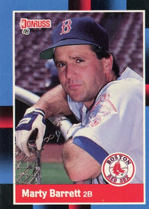 1988 Donruss Baseball Card #276 - Marty Barrett VAR - Boston Red Sox