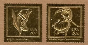 SELLOS DE EE. UU. #2076-9 — RÉPLICAS CLÁSICAS DE ORO DE ORQUÍDEAS (4) -- ORO 22K -- 1984 - Imagen 1 de 2