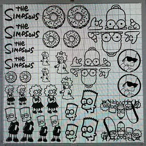 POCHOIR VINYLE LES SIMPSONS POUR CHAUSSURES PERSONNALISÉES BASKETS ET PETITS PROJETS 34 PIÈCES - Photo 1 sur 1