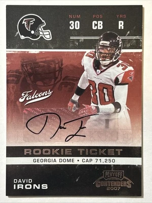 2007 Playoff Contenders Rookie Ticket Autograph, David Irons RC Auto, #137 - Image 1 of 2