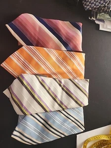 Set of 4 Umberto Frasi Mens Formal Striped Neckties 59"Lx3.75"W - Picture 1 of 5