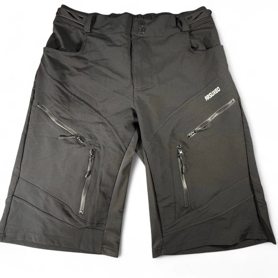 ARSUXEO Mens L Shorts Black Downhill Enduro Mountain Bike Breathable Vented MTB - Image 1 of 4