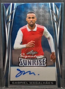 GABRIEL MAGALHAES 2025 LEAF SIGNATURE SERIES SUNRISE SILVER CIRCLES AUTO 1/1 - Picture 1 of 2