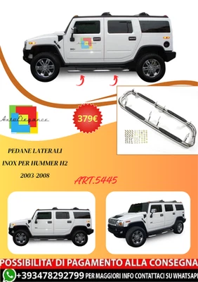 💫ART.5445 Pedane Laterali Inox per Hummer H2 2003-2008💫 - Imagen 1 de 4