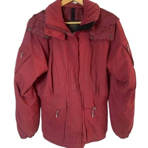 NILS Size 6 Women's Hoodie Ski Jacket Red Full Zip Pockets Lined Warm Winter - Picture 1 of 11