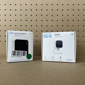 Blink Mini Indoor Camera & Sync Module 2 Storage Hub Brand New Sealed Box - Picture 1 of 13