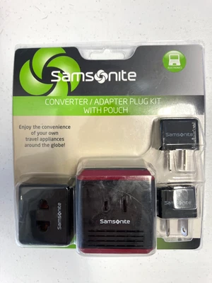 Nuevo kit de enchufe adaptador convertidor de viaje Samsonite sellado con bolsa 49604-1073 S Foto 1 de 3