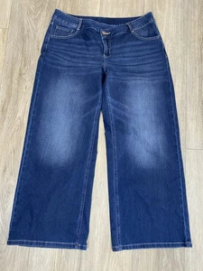 Halara Women's Jeans Size L Regular Blue Wide Leg Stretch Blue Denim Mid Rise - Picture 1 of 10