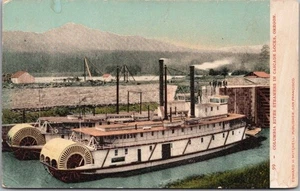 Postal de Columbia River Oregon de la década de 1900 "Vaporeros en cerraduras en cascada" Mitchell - Imagen 1 de 2