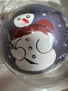 HOME FOR THE HOLIDAYS Glass Snowman Ornament 4” NWT - Picture 1 of 12