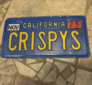 Placa de licencia de tocador Crispys, California 1995 - Imagen 1 de 3