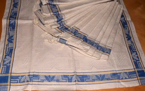 12 Alte Leinen Geschirrtücher Wischtücher Küchentücher blau Webmuster (13638) - Bild 1 von 4
