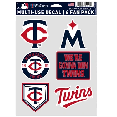Minnesota Twins Multi-Use 6 Fan Pack MLB Decal Stickers *Free Shipping - Image 1 of 2