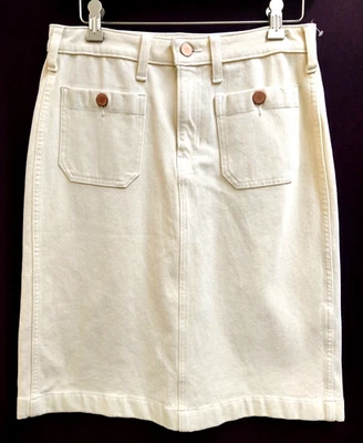 Minimalista Elevada Informal Preppy Clásica Crema Denim Falda Banana Republic talla 6 Foto 1 de 4
