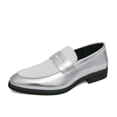 Mens Leather Slip on Daily Casual Loafers Dress Shoes Comfy Penny Loafers - Image 1 of 4