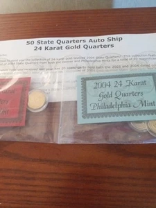 State Quarters Gold Layered Group Of 10 Philadelphia And Denver Mint Marks - Picture 1 of 4