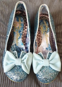Irregular Choice Nick Of Time Blue Glitter Heels Shoes Women Size 40 UK Size 6.5 - Picture 1 of 12