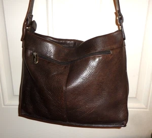 Vintage Stone Mountain DRK. BRAUN KIESEL LEDER MEHRERE TASCHEN SCHULTER/CROSSBODY - Bild 1 von 17