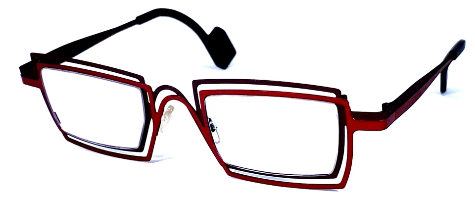 THEO BELGIUM “EYE WITNESS 221” Belgium Burgundy Red Matte Eyeglasses Frame  - Image 1 of 4