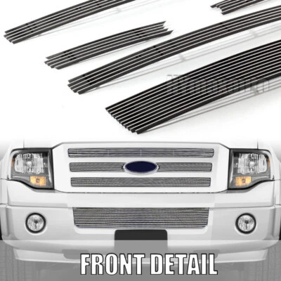 Front Billet Grille Fits 2007-2014 Ford Expedition Upper Lower Grill 09 10 11 12 Foto 1 de 4