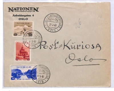 NORWAY WW2 Cover *NORSK FILATELISTFORBUND* 1941 Philatelic Association YX389 - Image 1 of 4