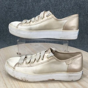 Keds Shoes Womens 8 Triple Kick Sneaker Gold Lace Up Comfort Comfort Low WF61612 - Picture 1 of 12
