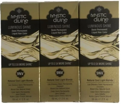 3Mystic Divine 9NV brilho luminoso demi-perm cor de cabelo natural loiro claro frio - Imagem 1 de 4