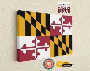 Flag of Maryland Wall Art Canvas Print, Art Canvas Poster Wall Decor - Picture 1 of 8