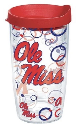 Ole Miss Rebels 16oz Tervis Tumbler with Lid-Made in USA-New Cover