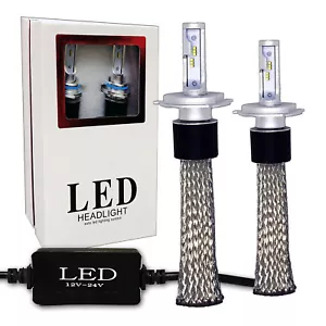 2x Fanless Seoul CSP H4 Dual H/L LED Bulb Headlight Kit Bright 6000K Xenon White - Picture 1 of 10
