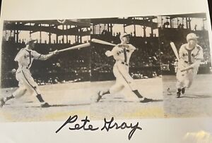 PETE GRAY SIGNED 8X10 PHOTO AUTOGRAPH ST LOUIS BROWNS ONE ARM PLAYER