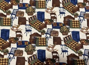 Hoffman International COUNTY FAIR Fabric 1 Yard x 44" Rustic Country Furniture - Picture 1 of 3