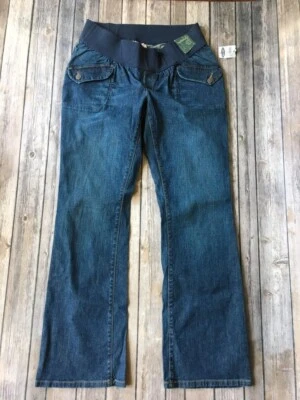 New Old Navy Maternity Bootcut Jeans Women M 8 10 Y2K Wide Leg Low Front Panel - Image 1 of 4