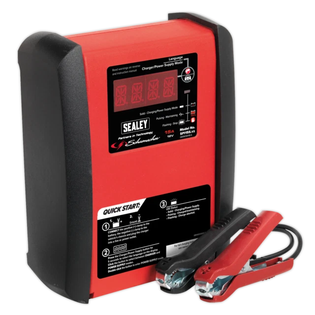 Sealey SPI15S Schumacher Intelligent 15A 12V Speed Charge Battery Charger