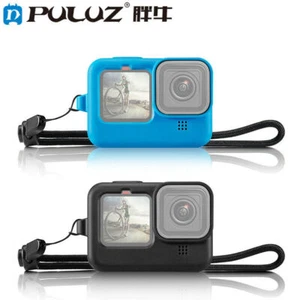 For GoPro HERO9 Black Silicone Protective Case Cover with Wrist Strap&Lens Cover - Picture 1 of 11