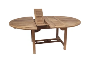 Teak Ovalausziehtisch 120x130/180 cm 3055 Sonderangebot statt € 599 nur € 499,00 - Bild 1 von 5