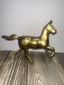 VTG Brass Trotting Horse Mare Patina - Picture 1 of 11