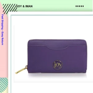 Joy Mangano E*Lite Couture Genuine Leather Wallet with RFID, Purple - Picture 1 of 1