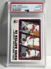 2005 Topps #340 Miguel Tejada David Ortiz Manny Ramirez  RED SOX PSA 10
