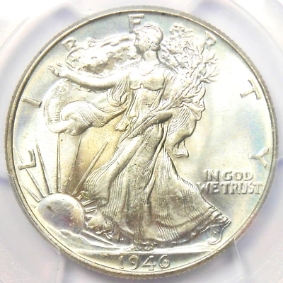 1946 Walking Liberty Half Dollar 50C - Certified PCGS MS67 - $1,850 Value! - Image 1 of 4