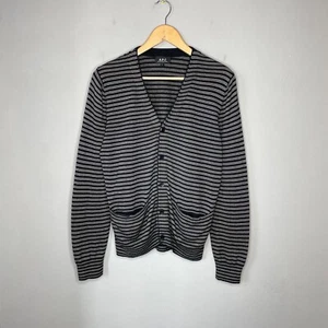 A.P.C. Men Long Sleeve Button-Up Striped Cardigan Size 2(S-M) - Picture 1 of 9