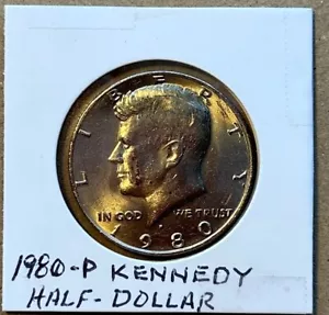 1980-P KENNEDY HALF DOLLAR 5O cents COINAGE CLAD BEAUTIFUL CIRCULATED COIN - Picture 1 of 2