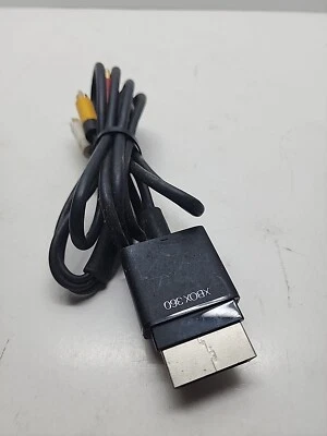 Genuine Official OEM Microsoft XBOX 360 S Slim Black Composite AV Cable - Image 1 of 3