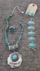 Western Faux Turquoise Fashion Jewelry Lot Misc Items All Brands - Bild 1 von 14