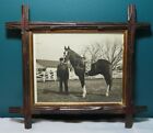 Vintage - Photograph of RACE HORSE & TRAINER - Victorian Frame