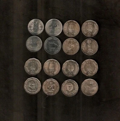 India 2 RUPEES set x 8 All Different 1998-2011 Commemorative UNC COIN COLLECTION - Image 1 of 3