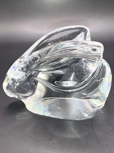 Estatuilla vintage Orrefors Suecia cristal conejo pisapapeles firmada 4,5"" L - Imagen 1 de 6